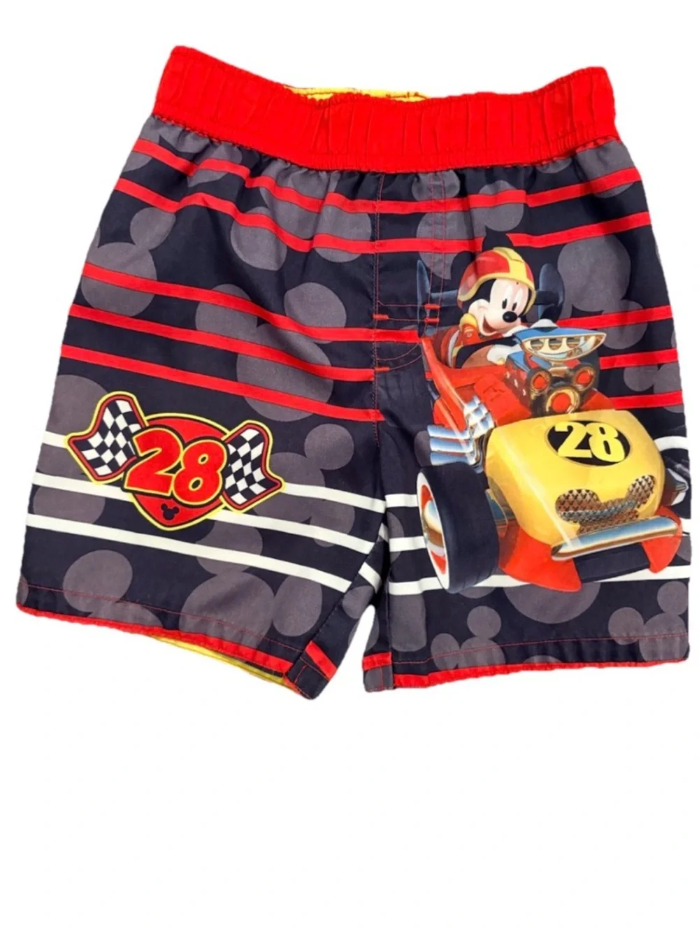 Disney Swim Trunks Mickey Mouse Roadster Racers Elastic Waist Toddler Boys 3T